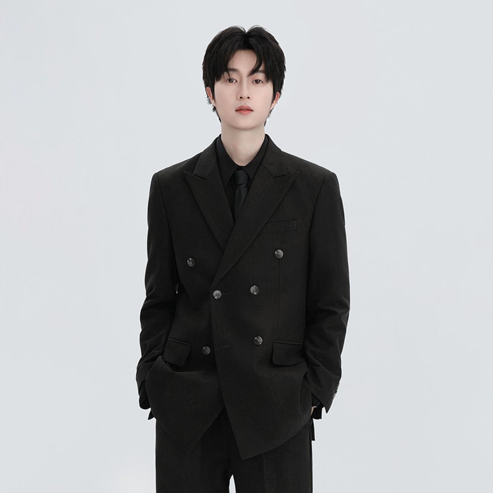 2025 새로운 더블 브레스트 작은 정장 남자 신랑 웨딩 드레스 한국 스타일 슬림 비즈니스 정장 하이 엔드 재킷
