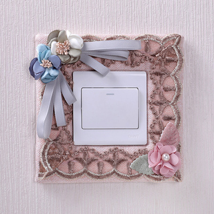 ✅Jh Fabric Switch Protective Cover Switch Stickers Wall Stickers Creative Living Room Bedroom Light Wall Socket Decorative Stickers Simple