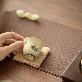 景德镇复古青花火石红茶杯客杯主人杯功夫茶品茗杯手工陶瓷茶具