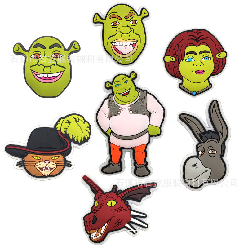 Monster Shrek DIY soft rubber patch accessories hole shoes shoe flower shoe buckle monster Shrek decorative buckle