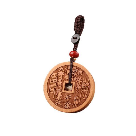 2025 Year of the Snake New Wooden Pendant Mountain Ghost Spending Key Pendant for Men and Women Driving Personal Keychain Gossip