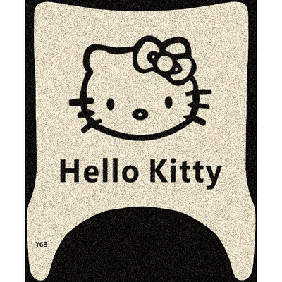 Foot Mats, Waterproof and Non-Slip Electric vehicle foot mat - beige-hello-kitty