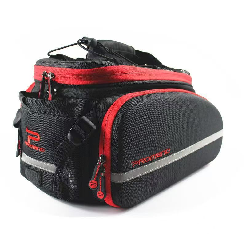 promend bolsa de bicicleta de gran capacidad de bicicleta de montaña vagón 2 en 1 estante trasero bolsa de cola con cubierta a prueba de lluvia