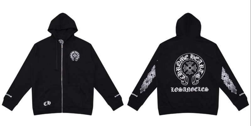 24ss年新款高品质Chrome Hearts 马蹄十字架连帽拉链卫衣工厂批发|undefined