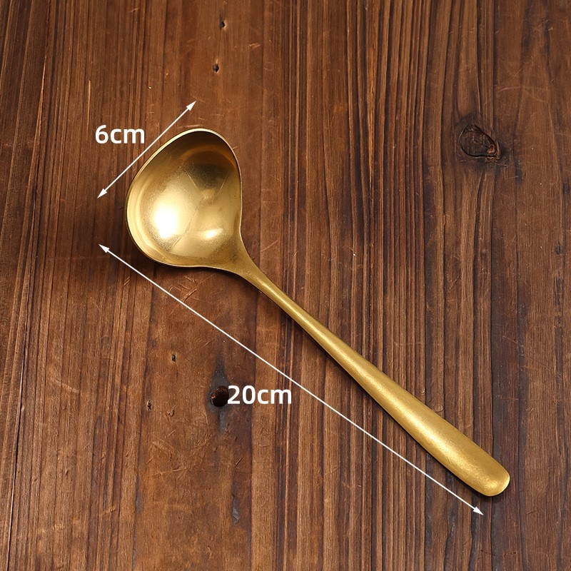 20cm 작은 원형 스푼 (레트로 골드)