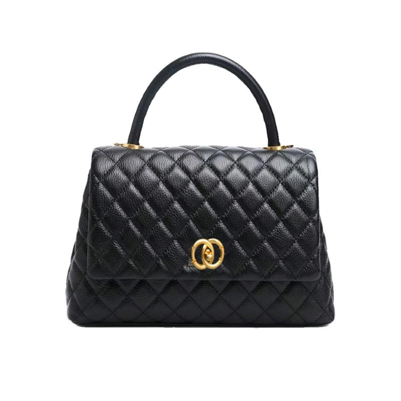 Рукоять ручная, качественная сумка на одно плечо, в стиле Chanel, натуральная кожа