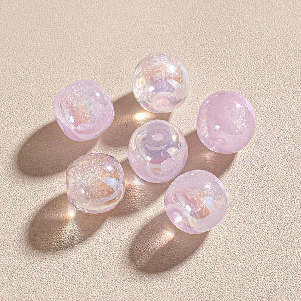 25 caramelos destellan 12MM cuentas de muelle con cuentas brazaletes de bricolaje cadena de teléfono móvil resina transparente accesorios de cuentas de cubo al por mayor image 8