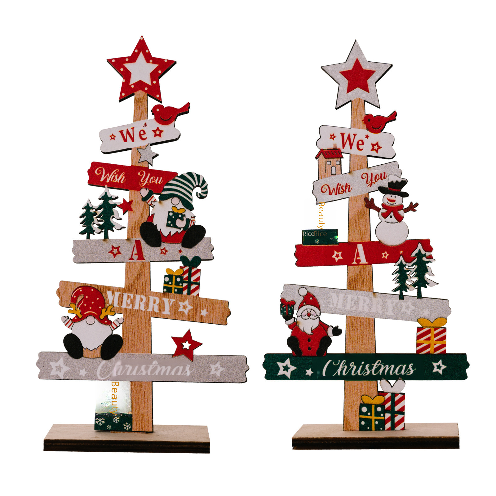 Kalėdinės stalo dekoracijos, angliškos raidės, medinė lėkštė pagyvenusiems žmonėms, sniego senio nykštukas, mediniai papuošalai pagyvenusiems žmonėms_voghion.com