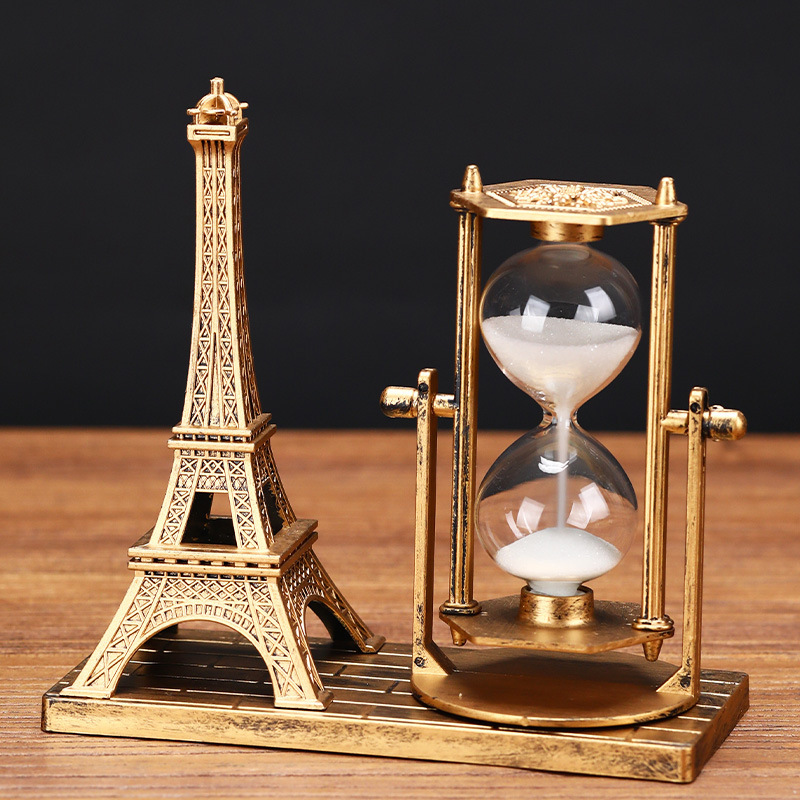 Creative Retro Tower Hourglass Office Desk Decoration Ornaments Children's Day Gifts Student Crafts Wholesale