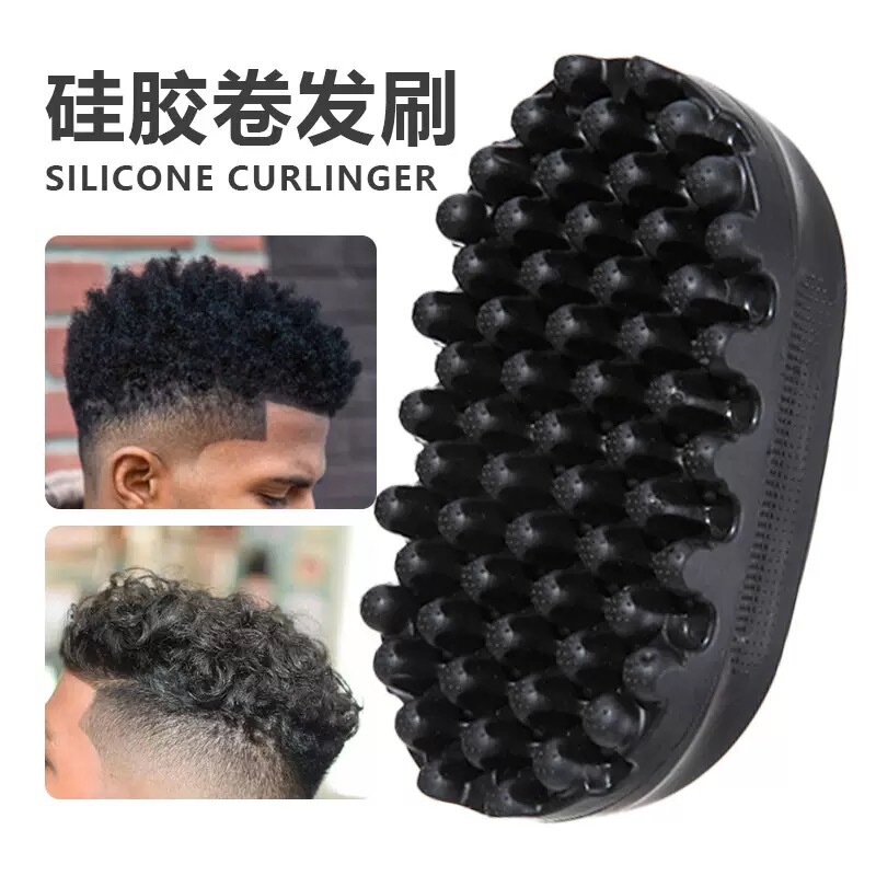 国境を越えた新しいシリコンカーリーヘアブラシ、ドレッドヘアコーム、ポータブルコンパクトカーリングヘアコーム、ヘアスタイリングコーム、黒人パーマスタイリングコーム|undefined