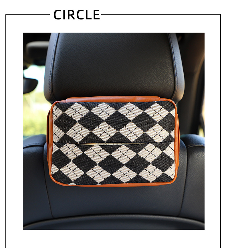 Creative car tissue box fashion big Lingge car hanging paper box multi-functional car home dual-use automotive supplies