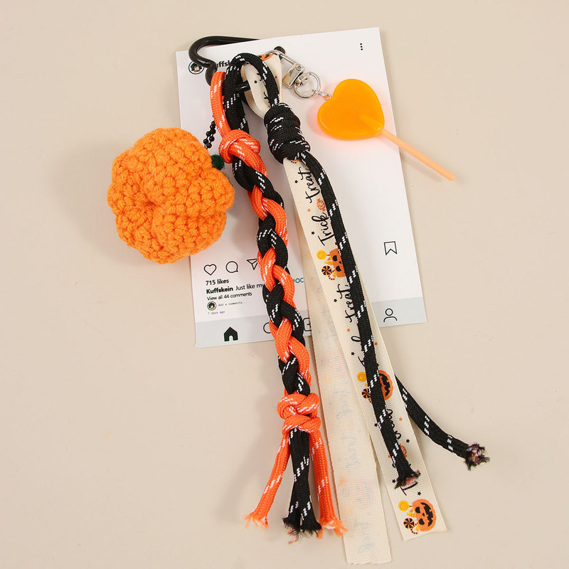 ハロウィンクリエイティブ DIY カボチャ吊りアクセサリー miu ロリポップロープバッグペンダントキーホルダー卸売|undefined