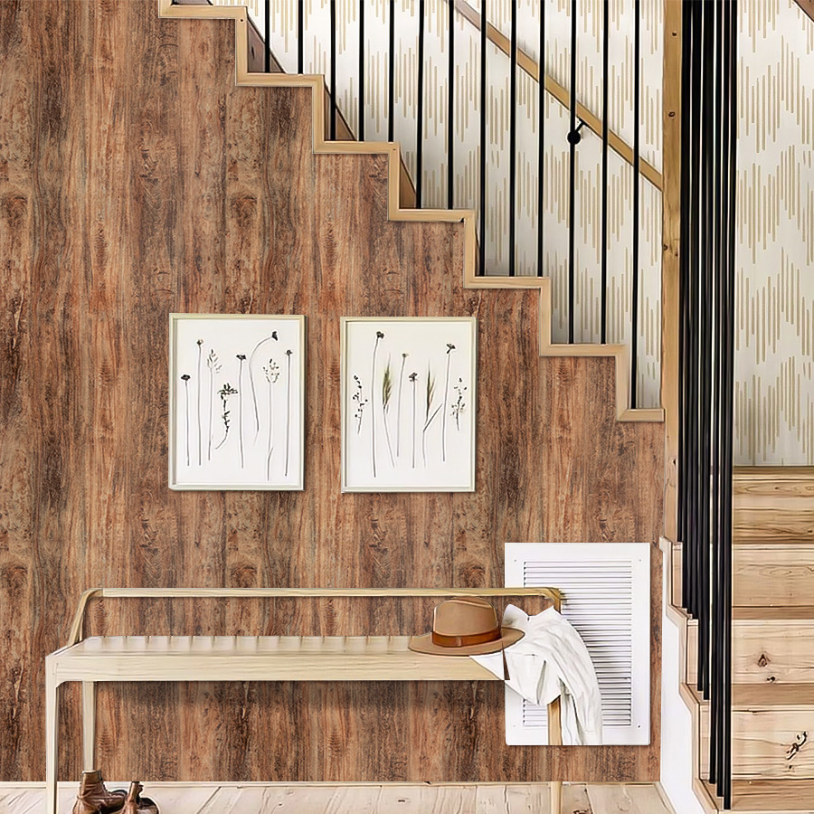 Rotbraune Holzoptik Klebefolie Für Wandgestaltung Und Möbel_voghion.com