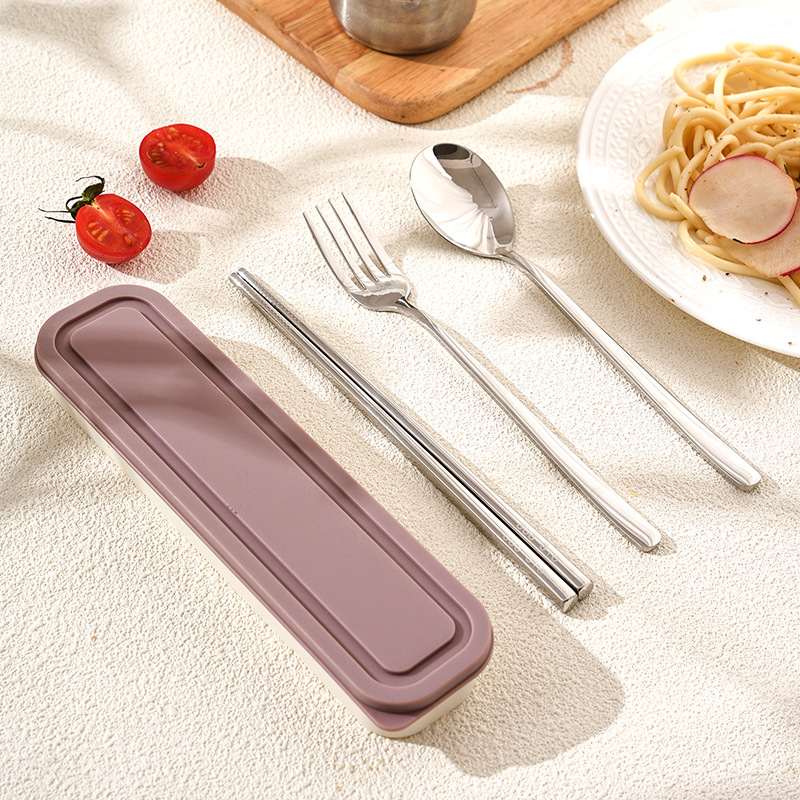 휴대용 식기 학생 학교 특별 야외 여행 젓가락 숟가락 316 3 종 세트 세트 젓가락 단일 사용