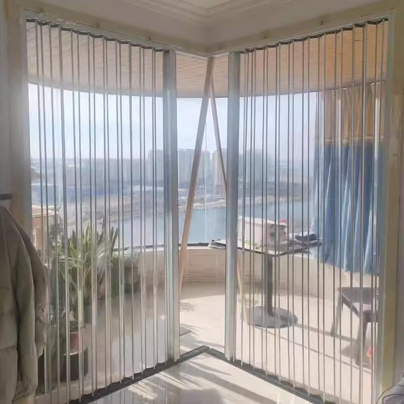 Acrylic Transparent Glass Crystal Panel Folding Door for Living Room, Aluminum Alloy Shop Interior, Kitchen, Staircase Partition Door