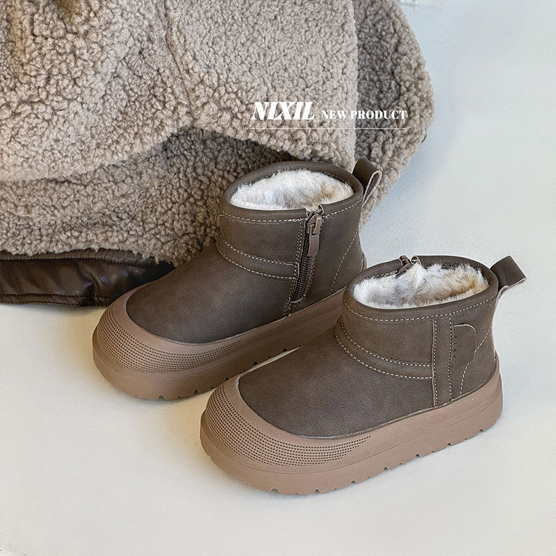 Botas de nieve para niños botas de algodón de invierno 2026 nuevas botas de algodón de niñas de veludo de invierno más gruesas y cálidas