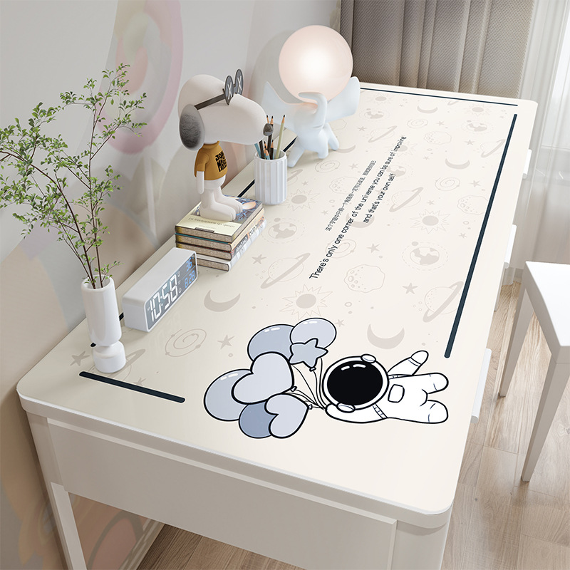 Alfombra de mesa de cuero de imitación impermeable a prueba de aceite lavable anti-escaldado estera de mesa rectangular estera de mesa de estudio de dibujos animados estera de mesa de té