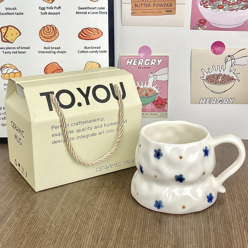 Taza de cerámica de color esmaltada, taza de regalo de regalo de cumpleaños, taza de agua, taza de café para pareja, taza personal