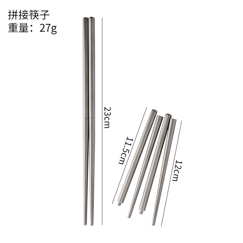 純チタン屋外携帯多機能フォークスプーンキャンプ箸チタン食器キャンプ折り畳みスプーンチタン合金フォーク|undefined