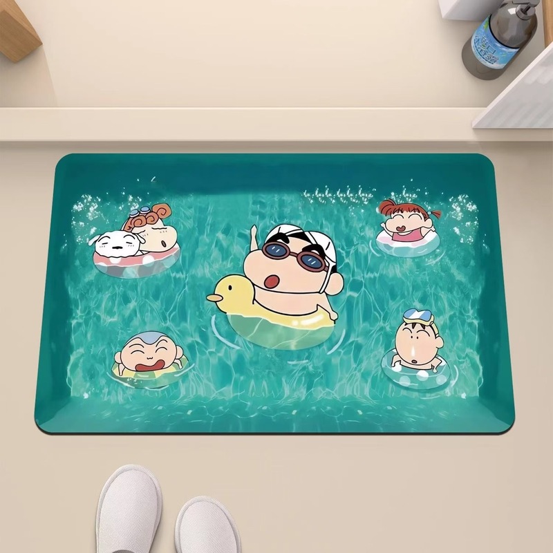 漫画珪藻泥フロアマット、浴室トイレフロアマット、滑り止めフロアマット、耐摩耗性、汚れ防止フロアマット、お手入れが簡単なフロアマット|undefined