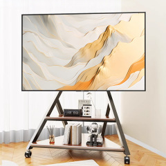 ユニバーサル可動式テレビフロアスタンド、ホイール付きカート、芸術的でスタイリッシュなスタンド、32-86inch に最適