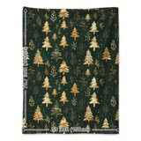 Комфортное ретро золотое дизайнерское мягкое фланелевое одеяло, со снежинками