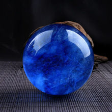 厂家批发天然蓝色水晶球摆件天蓝色家居饰品水晶工艺品节日礼品