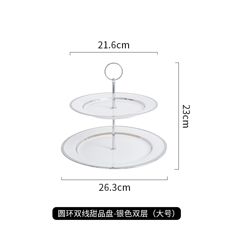 Plato de fruta de tres capas mesa de café de la sala de estar hogar plato de caramelo Pantalla de recepción merienda plato de postre de té de la tarde plato de postre