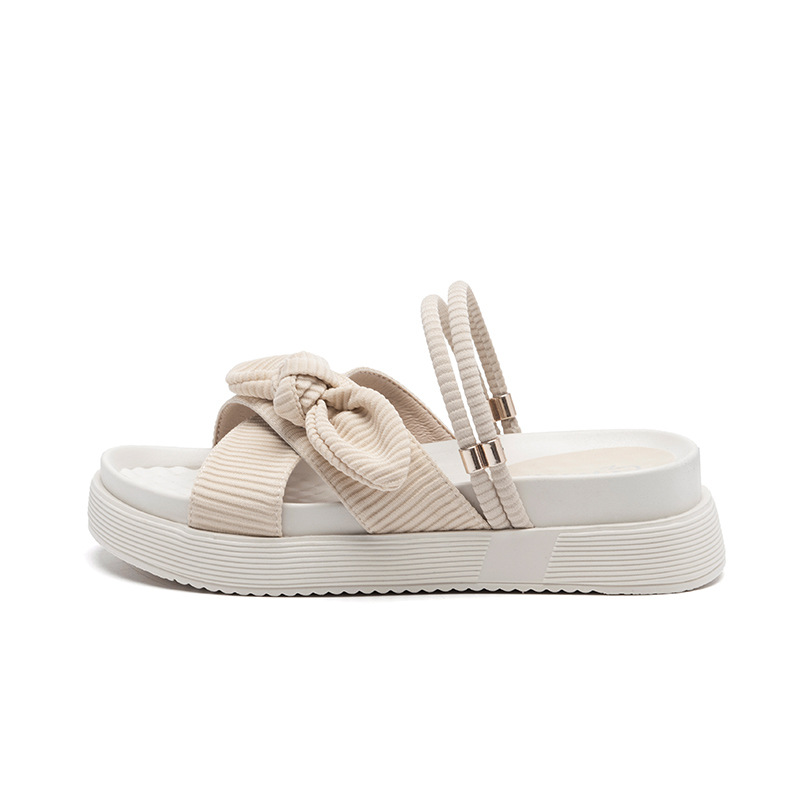 Augusto zapatillas mujer 2023 verano nuevas sandalias de arco al aire libre estilo de hadas de fondo grueso sandalias de dos vías