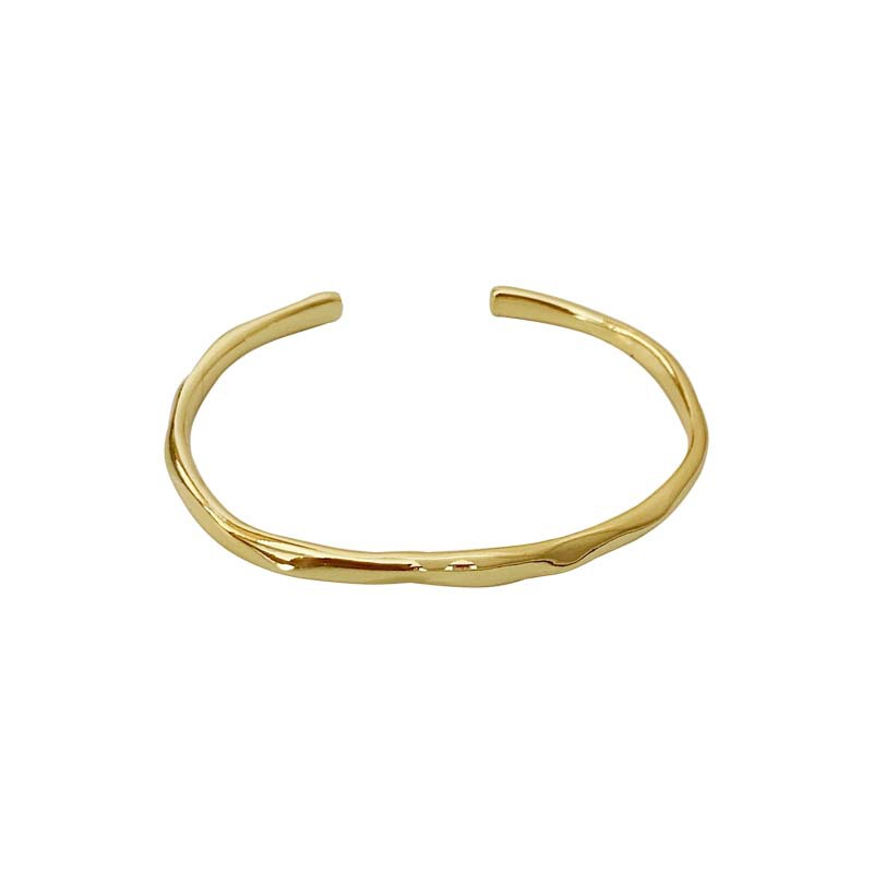 Pulsera de plata abierta de personalidad irregular de nicho simple, verano femenino, temperamento de moda, sentido del diseño, pulsera, pulsera