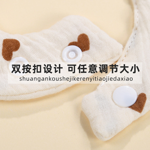 Gauze pure cotton baby saliva napkin baby newborn six-layer eating waterproof bib cartoon water-absorbent anti-fouling bib