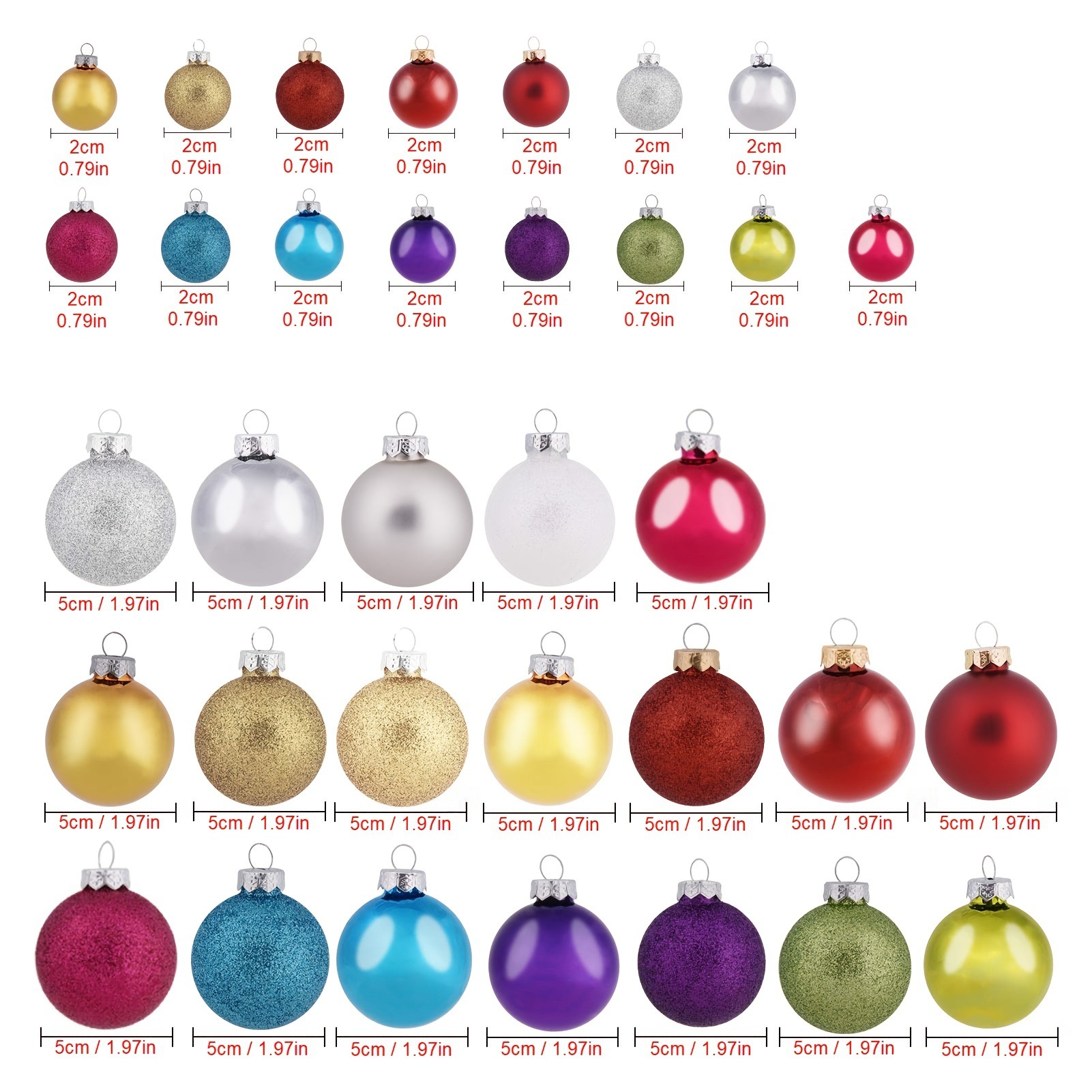 Colgante de Navidad de punto transfronterizo Bola de Navidad de vidrio de colores mezclados de varios estilos creativos Bola de decoración de árbol de Navidad 24PCS