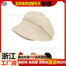 秋冬新款麂皮绒盆帽八角帽画家帽渔夫帽桶帽保暖男女韩版时尚潮
