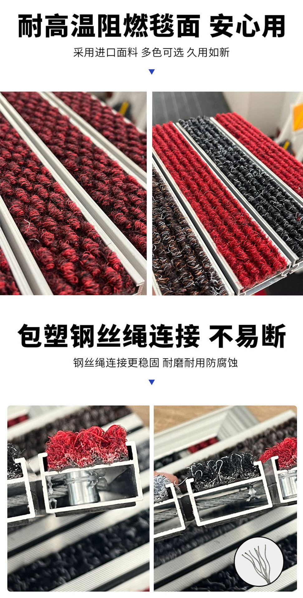Wear-Resistant, Dust-Proof Floor Mats for Supermarkets, Shopping Malls, Car 4S Stores, Entrance Doors, and Dirt-Resistant Aluminum Alloy Floor Mats