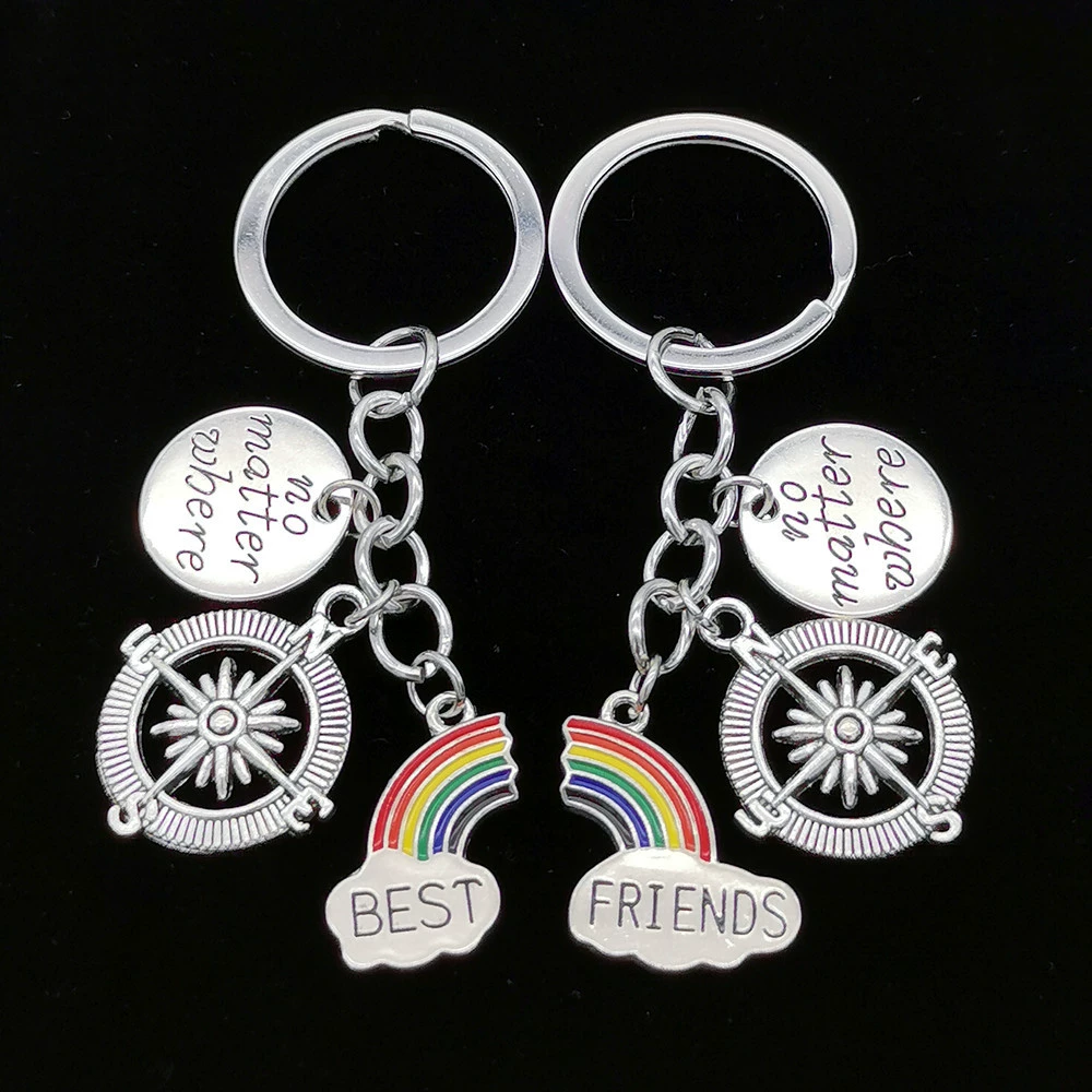 Accessory, rainbow keychain for friend for beloved, European style
