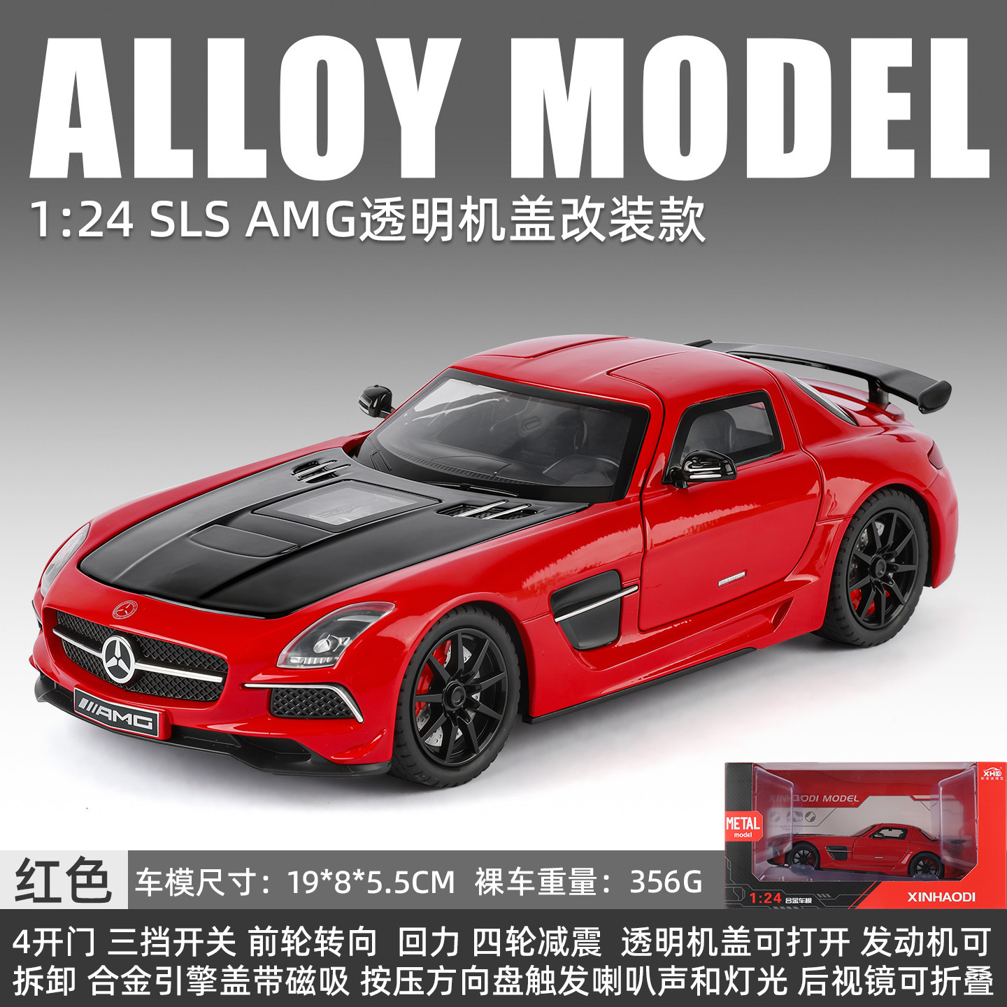 1: 24 Nuevo Audi AMG Retrofit - Box - Red