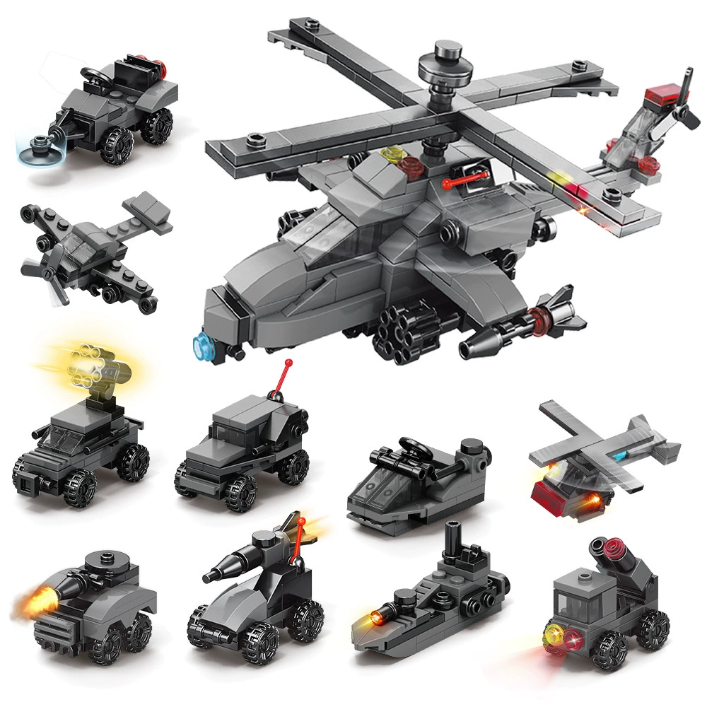 Инженерная машина пожарная машина строительный блок вертолет детский мальчик подарок совместим с Lego маленькие частицы головоломки сборка игрушек