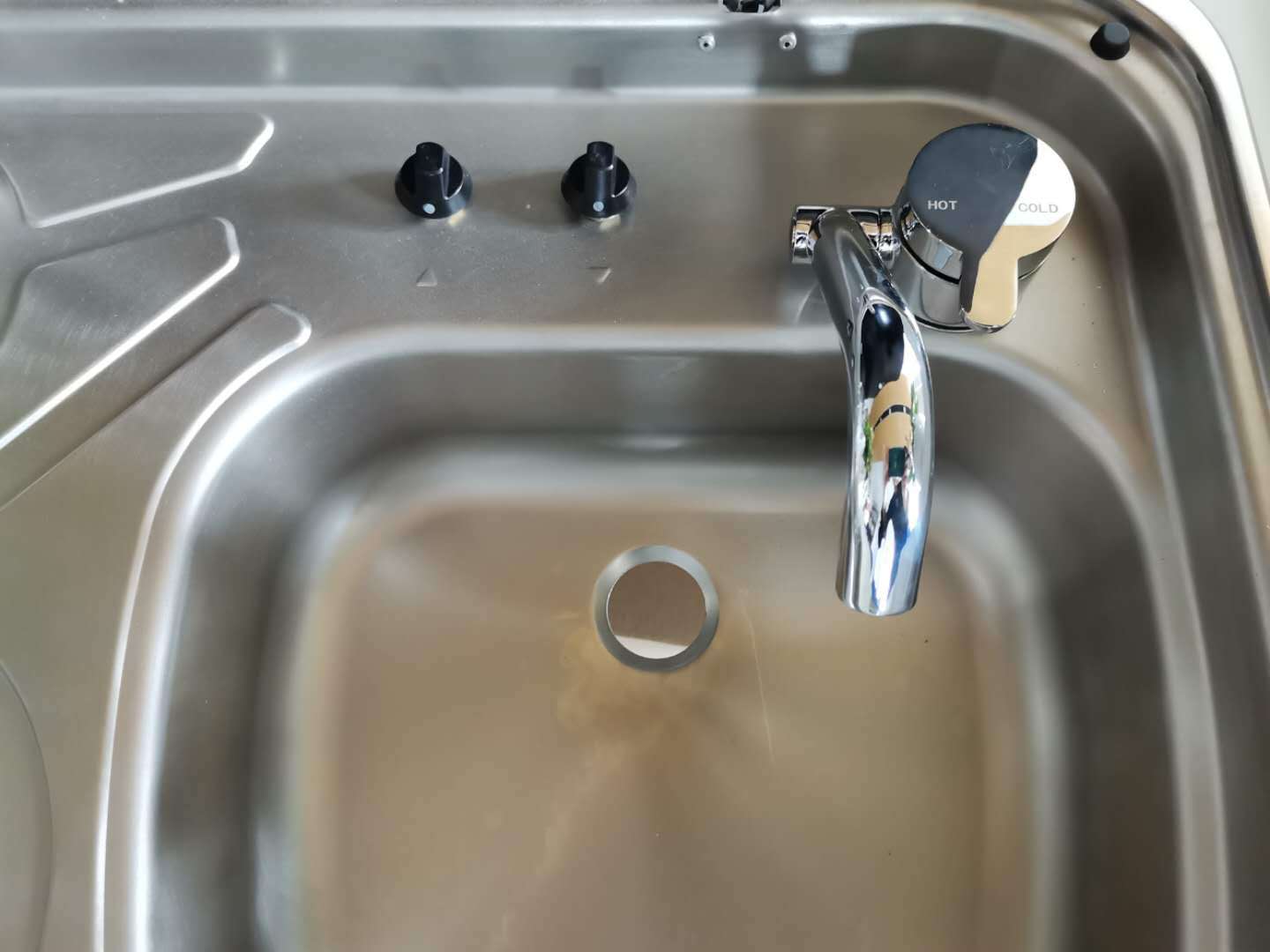 Ventas directas de fábrica Guangrun auténtico yate RV cocina de inducción con tapa y fregadero GR-588D