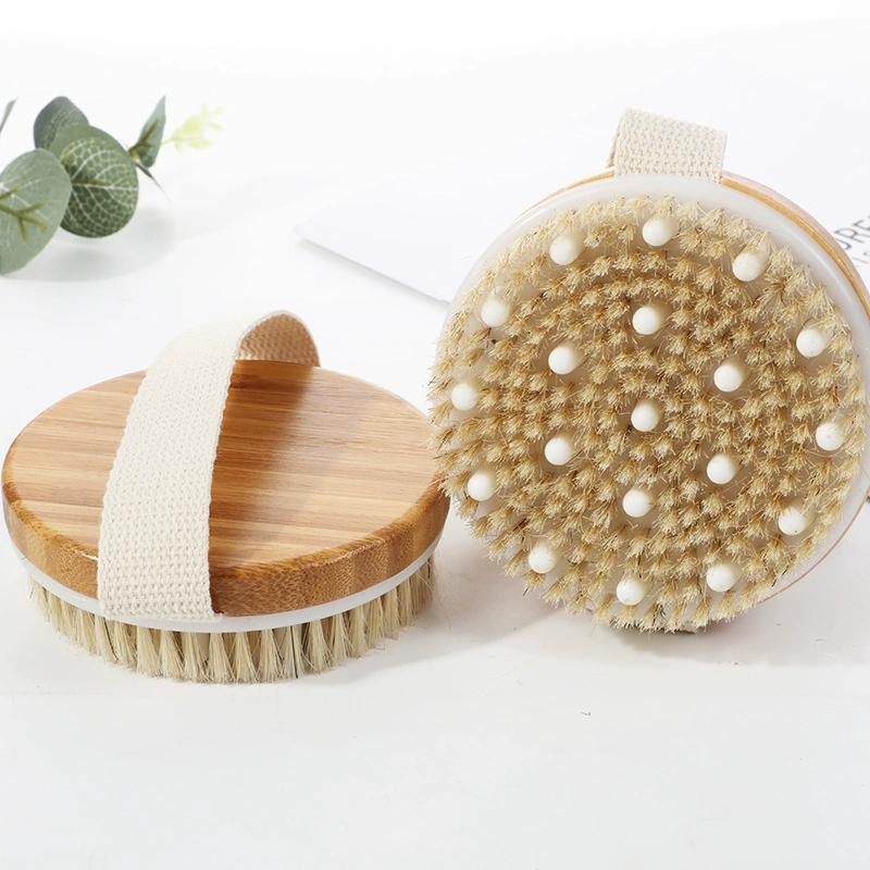Amazon Cross-border Bristle Brush Massage, Bathing Brush Handburse Bath Brush Brush Round Bath Brush Brush Hemu Bath Brush