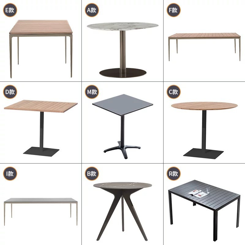 Outdoor table for outdoor courtyards, gardens, open-air restaurants, milk tea shops, hotels, waterproof and sun-proof outdoor dining table and tea table