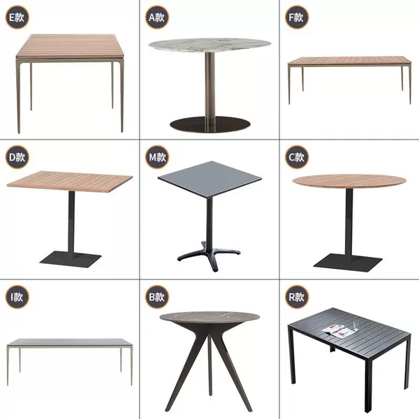 Outdoor table for outdoor courtyards, gardens, open-air restaurants, milk tea shops, hotels, waterproof and sun-proof outdoor dining table and tea table
