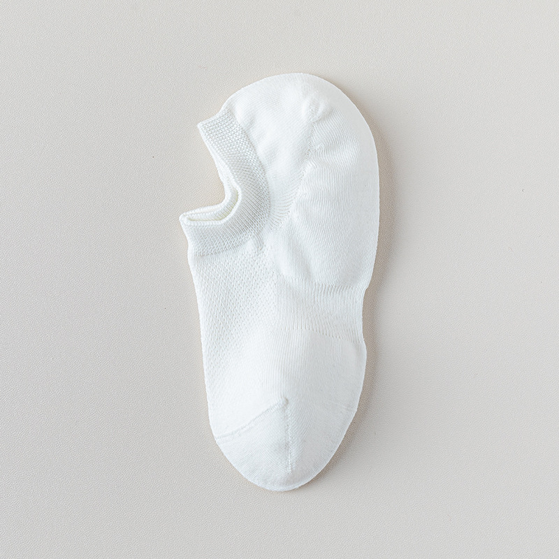 Calcetines de algodón de color sólido, calcetines de barco de malla de verano, calcetines de algodón sin hueso, embalaje independiente, calcetines invisibles