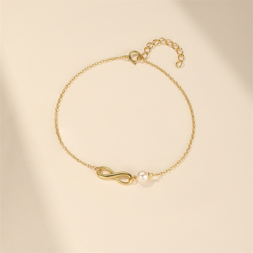 Infinity Pattern 925 Sterling Silver Infinity 925 Sterling Silver Cable Chain Bracelets