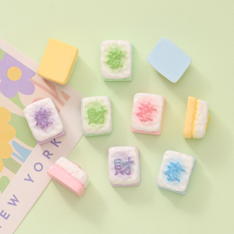 かわいい食品おもちゃフォーチュン麻雀ケーキ diy クリーム接着剤携帯電話ケースヘアアクセサリーホールシューズバックル樹脂ジュエリーアクセサリー|undefined