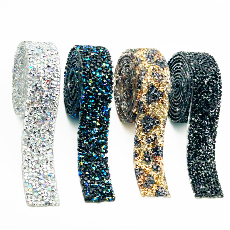 Mayorista colorido barra de diamante sombrero decoración taladro correa de adhesivos de fusión en caliente accesorios de joyería diamante colorido