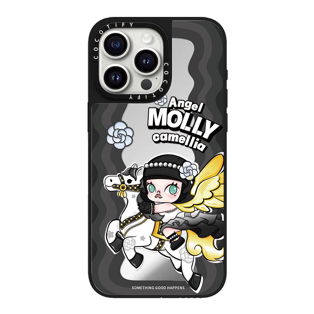 C家镜面磁吸波浪莫莉MOLLY猫咪耳朵适用iphone16pro17P手机壳卡通