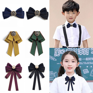 JK Bow Tie Children Student Shirt School Uniform Accessories Professional Work Clothes Shirt Collar Flower Black Small Tie Bow