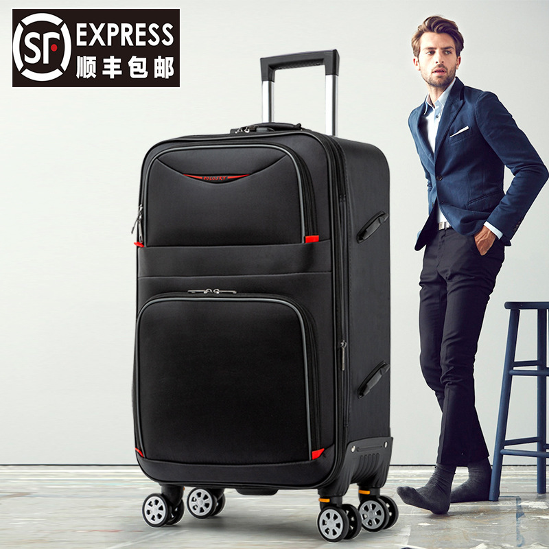 Large-Capacity Suitcase Men's Sturdy Trolley Case Oxford Cloth Universal Wheel Password Travel Case Women's Leather Suitcase 28inch