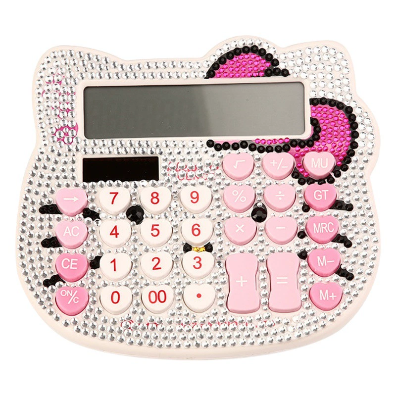 Cathead кристалл с бриллиантом калькулятор Солнечный лук в форме сердца Ключ стикер мультфильм компьютер алмаз