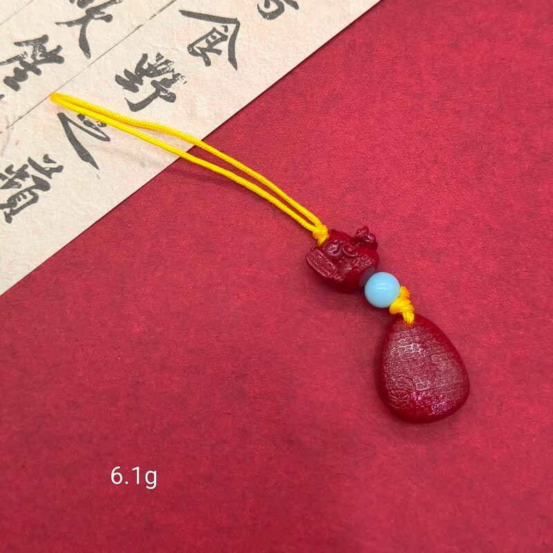 高含量朱砂紫金砂平安扣福袋招财猫莲花佛公手机链钥匙扣批发|undefined